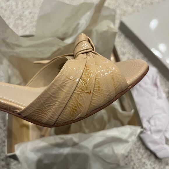 NEW Mark Fisher Brodie Heels Sz 11 Womens Ankle Strap Bow Detail Formal Natural - Picture 2 of 7